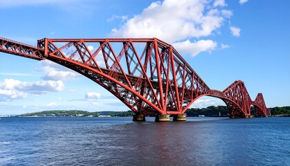 Obraz premium Red bridge over water