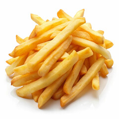 French fries isolated on a white background, showcasing