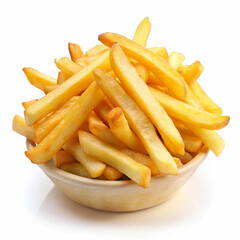 French fries isolated on a white background, showcasing