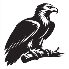 siting  eagle  Silhouette Vector Art, and Graphic, vector black color silhouette 