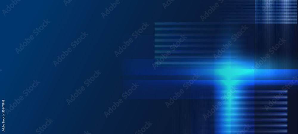 Poster abstract digital background with glowing geometric lines and light effects