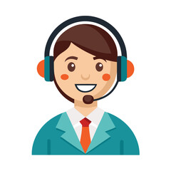 Smiling female customer support agent with headset