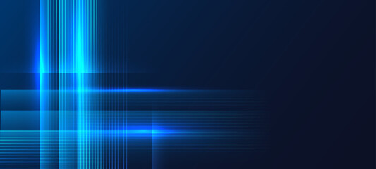 Obraz premium Abstract digital background with glowing geometric lines and light effects