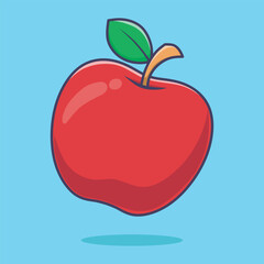 Hand drawing cartoon apple fruit vector