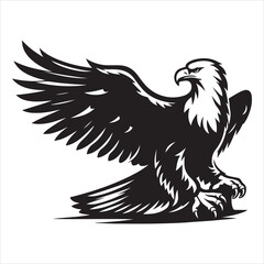 Obraz premium siting eagle Silhouette Vector Art, and Graphic, vector black color silhouette 