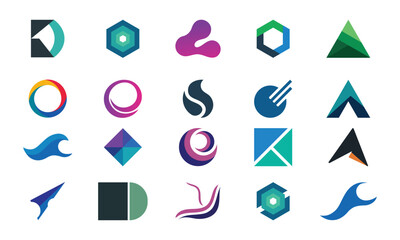 Modern Abstract Brand Logo - Creative Geometric Shapes and Bold Colors