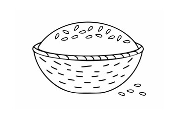 Woven basket filled with seeds grains food