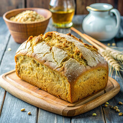 Gluten-free homemade bread, freshly baked with wholesome