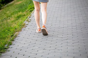 going for a brisk walk in a city park