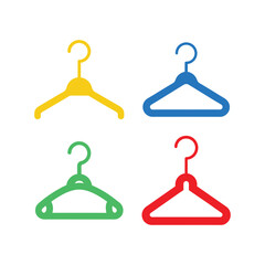 A set of colorful plastic hanger vector illustration