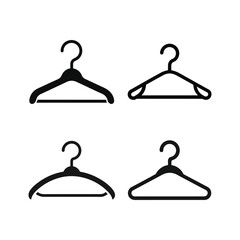 A set of hanger silhouette vector art illustration