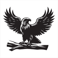 Obraz premium siting eagle Silhouette Vector Art, and Graphic, vector black color silhouette 