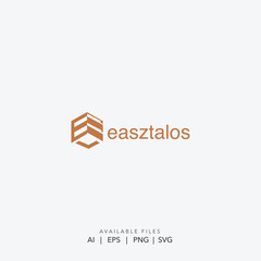  Modern Geometric Easztalos Logo, Abstract Letter E and Cube Symbol Ideal for Professional Services and Real Estate