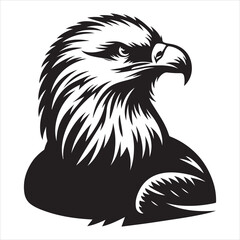 Obraz premium siting eagle Silhouette Vector Art, and Graphic, vector black color silhouette 