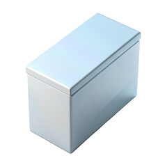 Modern white rectangular storage box isolated on transparent background