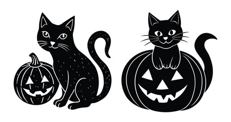 Halloween witch stirring a glowing pumpkin cauldron, cartoon vector.

