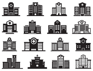 Obraz premium SYLWETKA BUDYNKU MEDYCZNEGO