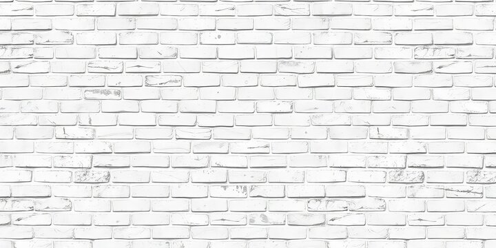 Fototapeta Grungy white brick wall seamless texture, ideal for background, brick wall texture, aged