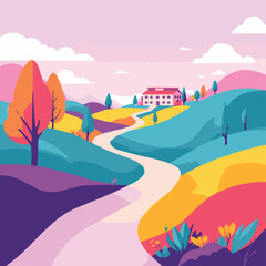 Vibrant Countryside Landscape