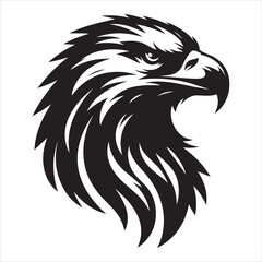 Obraz premium siting eagle Silhouette Vector Art, and Graphic, vector black color silhouette 
