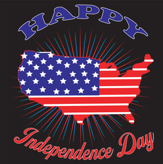 USA Independence Day t shirt design silhouette vector art illustration, 4th of July independence day