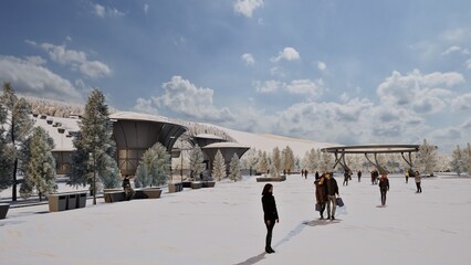 winter landscape with snow