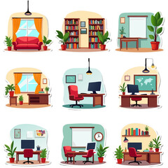 Cozy reading and working nook with furniture and decorative elements in a home setting