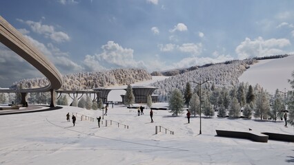 winter landscape in the mountains