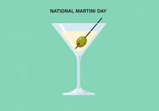 Celebrating National Martini Day with a classic olive garnish a toast to smooth drinks and elegant