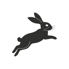Stunning Silhouette of a Rabbit in Mid Jump for Graphic Design Use