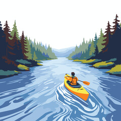 canoe on the river