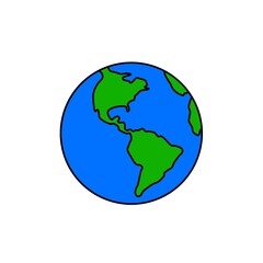 globe on white background
