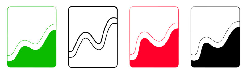 Abstract Wave Forms A Collection of Vector Graphics in Green, Red, Black, and White
