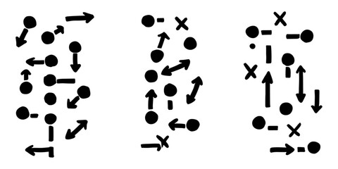Abstract Art AI-Generated Patterns of Dots, Arrows, and Crosses.  Unique Digital Designs for Modern Decor and Creative Projects