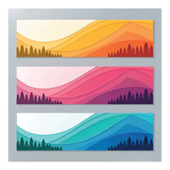 Set of horizontal abstract web banner design template background gradients color. Suitable for web ads. Vector illustration with Space to add