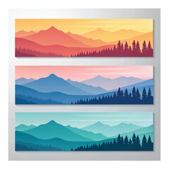 Set of horizontal abstract web banner design template background gradients color. Suitable for web ads. Vector illustration with Space to add