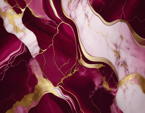 marble granite dark pink and white with gold texture background wall surface seamless pattern graphic burgundy cherry ruby floor ceramic counter texture stone generative ai