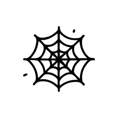 Intricate spider web vector illustration, perfect for Halloween designs, nature themes, or decorative concepts. Black and white line art adds elegance and versatility. Ideal for digital projects.