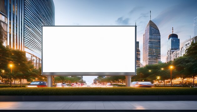 banner billboard mockup for advertising in city useful for design generative ai