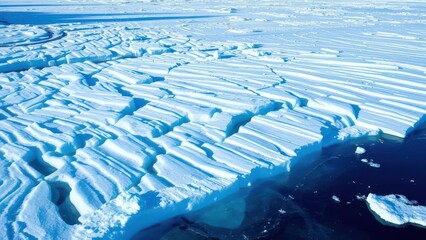 Wind-Sculpted Snow Patterns in Arctic Landscape


