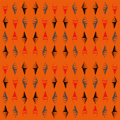 Indefinite vector seamless pattern consisting of various multicolored graphic elements.  Seamless texture