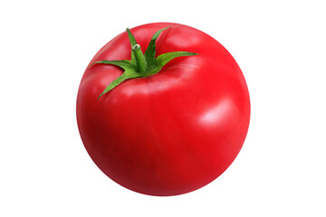 Fresh tomato on isolated white background. 1 whole tomato