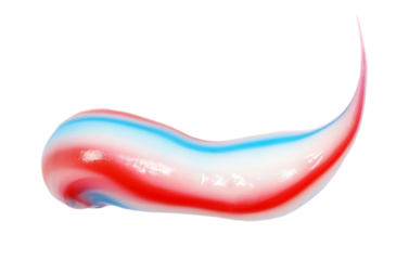 Colorful toothpaste line isolated on white, clipping path, macro	