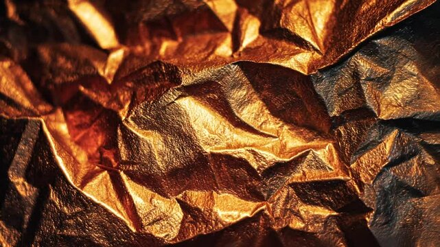Golden crumpled foil texture