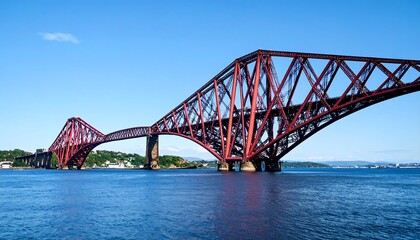 Obraz premium Red bridge spanning a body of water