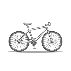 Fototapeta premium Illustration of gray bicycle in side view with details over black backdrop