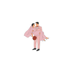 Wedding couple silhouette
