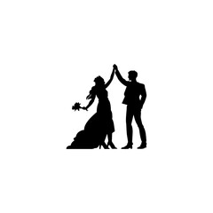Wedding couple silhouette