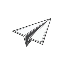 Fototapeta premium Paper airplane illustration on black background minimalist style and modern design for travel and childhood concept