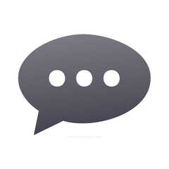 Fototapeta premium Gray speech bubble icon with three white dots, representing conversation or message waiting symbol